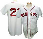 Men's Boston Red Sox Retired Player #21 ROGER CLEMENS White Cool Base Baseball Jersey - No Nmae