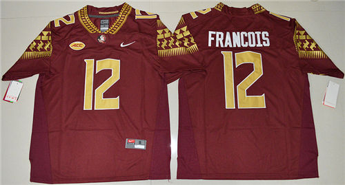 Men's Florida State Seminoles #12 Deondre Francois College Football Limited Jerseys - Red white name S-3XL