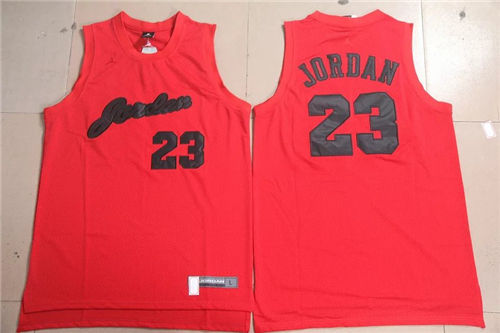 Men's Chicago Bulls #23 Michael Jordan Red/Black Swingman Commemorative Basketball Jersey