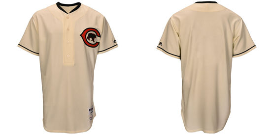 Men's Chicago Cubs Majestic Cream Turn Back the Clock Throwback Authentic Team Jersey