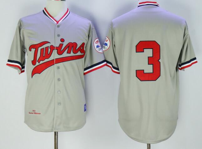 Men's Minnesota Twins #3 Harmon Killebrew Gray 1992 Throwback Vintage Baseball Jersey