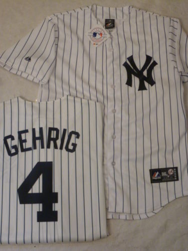 Men's New York Yankees #4 LOU GEHRIG White Cool Base Baseball Jersey With Name