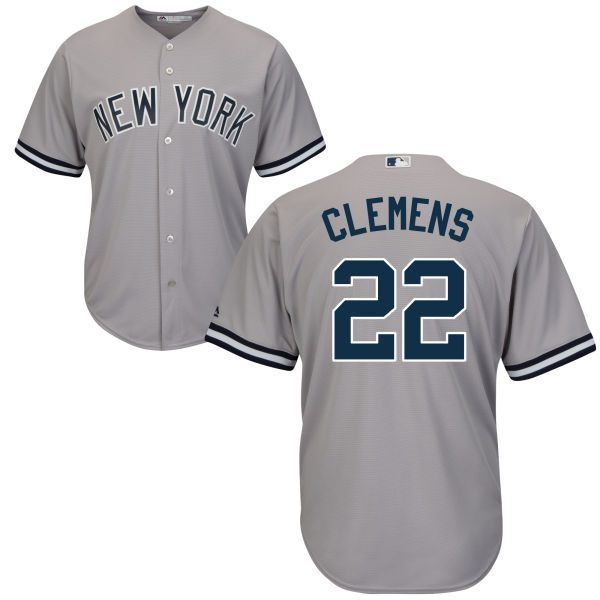 Men's New York Yankees #22 ROGER CLEMENS Gray Cool Base Baseball Jersey With Name