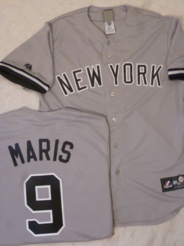 Men's New York Yankees #9 ROGER MARIS Gray Cool Base Baseball Jersey With Name