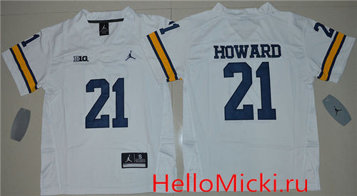 Youth Michigan Wolverines #21 Desmond Howard Jordan Brand College Football Limited Jersey - White