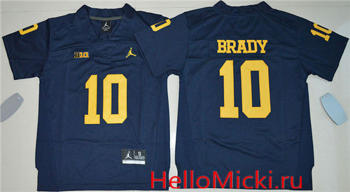 Youth Michigan Wolverines #10 Tom Brady Jordan Brand College Football Limited Jersey - Navy Blue