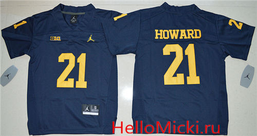 Youth Michigan Wolverines #21 Desmond Howard Jordan Brand College Football Limited Jersey - Navy Blue