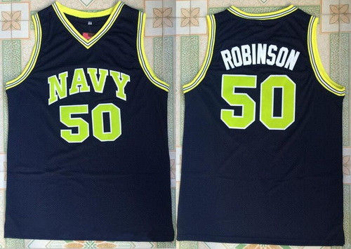 Men's Navy Midshipmen #50 David Robinson Navy College Basketball Throwback Jersey