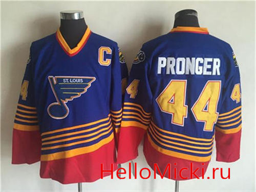 Men's St. Louis Blues #44 Chris Pronger 1995-96 Blue CCM Throwback Stitched Vintage Hockey Jersey