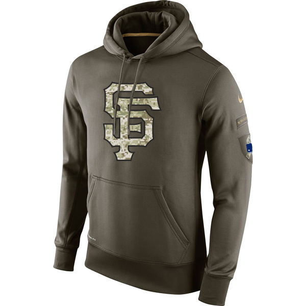 Men's MLB San Francisco Giants Nike Olive Salute To Service KO Performance Hoodie