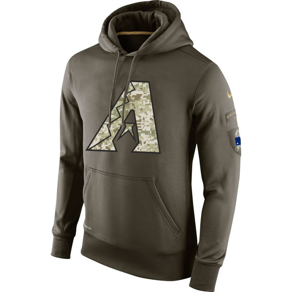 Men's MLB Arizona Diamondbacks Nike Olive Salute To Service KO Performance Hoodie