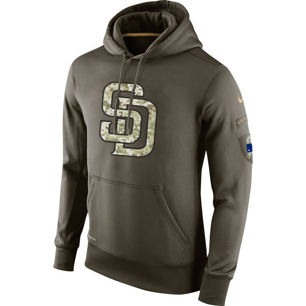 Men's MLB San Diego Padres Nike Olive Salute To Service KO Performance Hoodie