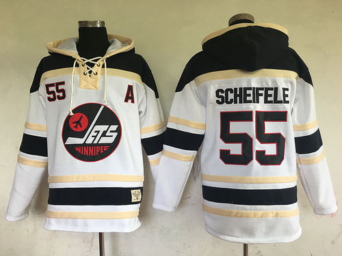 Men's Winnipeg Jets #55 Mark Scheifele White 2017 Winter Classic Old Time Hockey Hoodie
