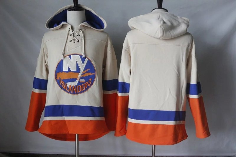 Men's New York Islanders Blank Cream Jersey Speedwick Pullover Hoodie