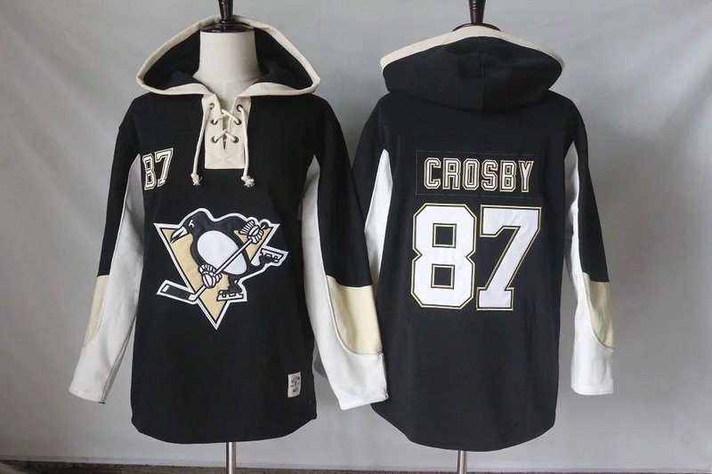 Men's Pittsburgh Penguins #87 Sidney Crosby Old Time Hockey Cream Hockey Hoodie