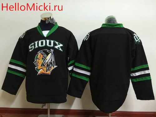 Men's North Dakota Fighting Sioux Blank Black College Hockey Jersey