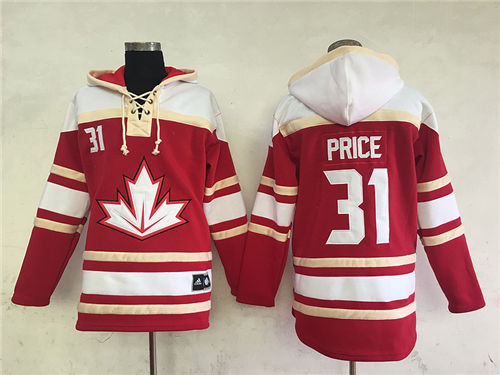 Men's Team Canada #31 Carey Price Red Old Time 2016 World Cup of Hockey Hockey Hoodie