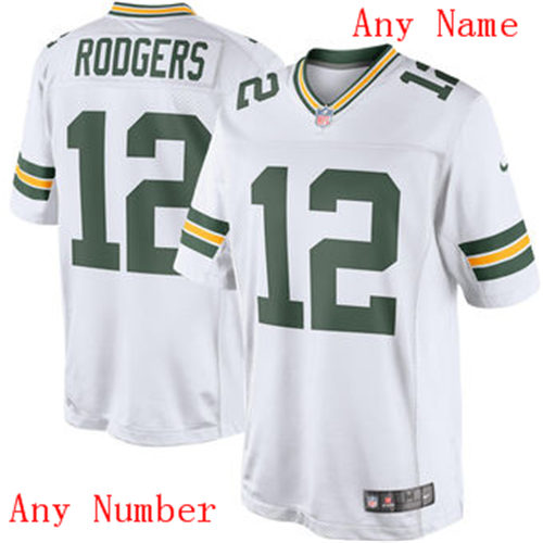 Men's Custom Green Bay Packers Nike White Color Rush Limted Adults Personal Football Jersey