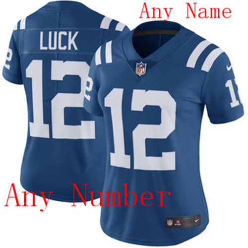 Women's Custom Indianapolis Colts Nike Royal Color Rush Limted Lady Personal Football Jersey