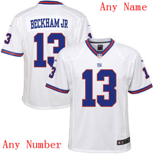 Youth Custom New York Giants Nike White Color Rush Limted Kid's Personal Football Jersey