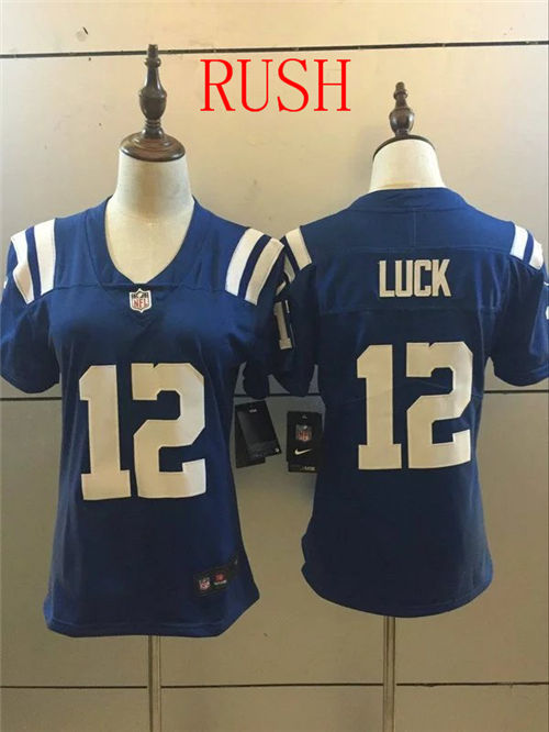 Women's Indianapolis Colts #12 Andrew Luck Nike BLue Color Rush Limited Jersey