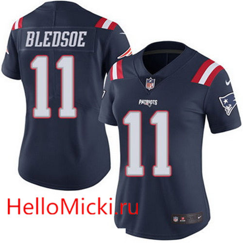 Women's New England Patriots #11 Drew Bledsoe Navy Blue 2016 Color Rush Stitched NFL Nike Limited Jersey