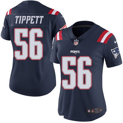 Women's New England Patriots #56 Andre Tippett Navy Blue 2016 Color Rush Stitched NFL Nike Limited Jersey