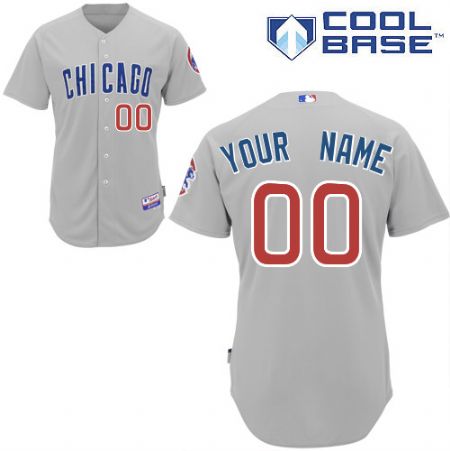 Women's Custom Chicago Cubs Majestic Road Gray Personal Cool Base Lady Baseball Jersey