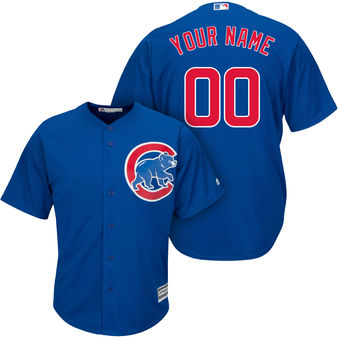 Youth Custom Chicago Cubs Majestic Royal Cool Base Kid's Personal Baseball Jersey