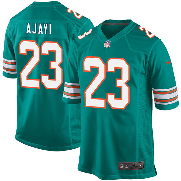 Men's Miami Dolphins #23 Jay Ajayi Green Nike Aqua Throwback Elite Jersey