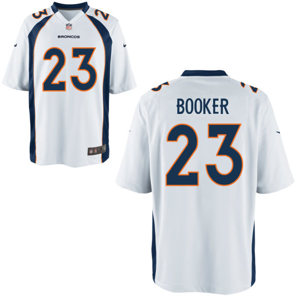 Men's Denver Broncos #23 Devontae Booker Nike Home White Elite Football Jersey