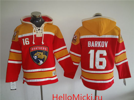 Men's Florida Panthers #16 Aleksander Barkov 2016-17 Red NHL Old Time Hockey Hoodie