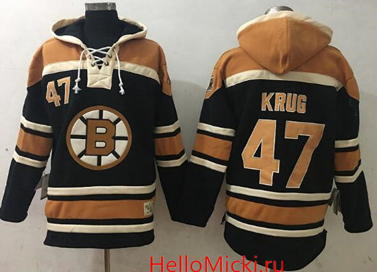 Men's Boston Bruins #47 Torey Krug Black NHL Old Time Hockey Hoodie
