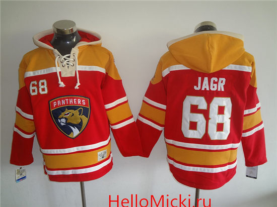 Men's Florida Panthers #68 Jaromir Jagr 2016-17 Red NHL Old Time Hockey Hoodie