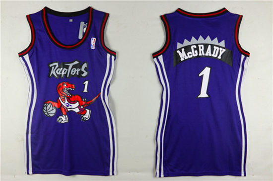 Women's Toronto Raptors #1 Tracy McGrady Purple Dress