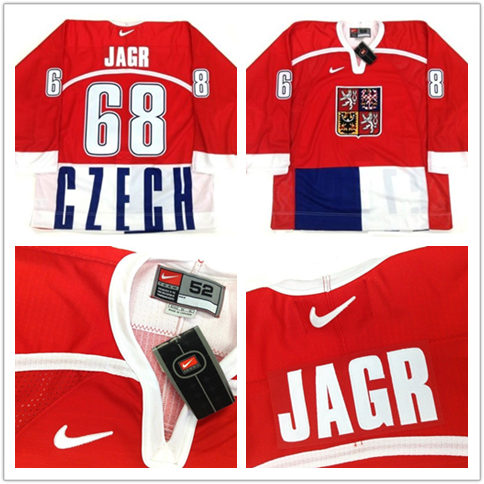 Men's JAROMIR JAGR 1998 NAGANO OLYMPICS CZECH REPUBLIC AUTHENTIC NIKE Hockey JERSEY