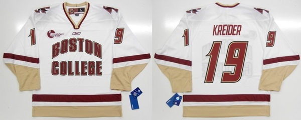 Men's Boston College Eagles #19  Chris Kreider REEBOK Hockey Jersey