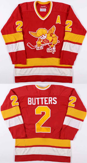 Men's Minnesota Fighting Saints #2 Bill Butters 1976-77 WHA Game Worn Jersey