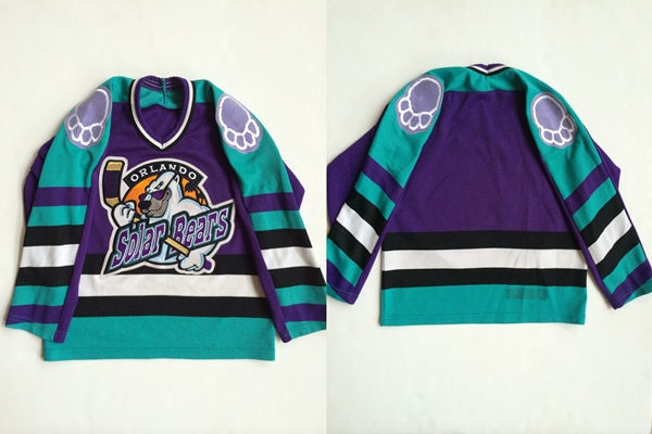 Men's 1995 Orlando Solar Bears IHL Bauer Purple Hockey Jersey