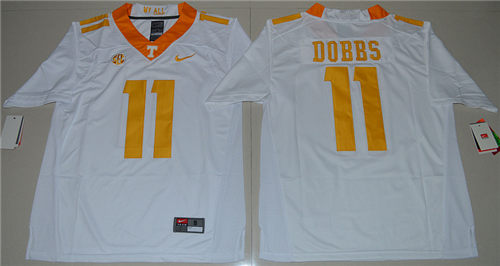 Men's Tennessee Volunteers #11 Joshua Dobbs Nike White NCAA Football Jersey