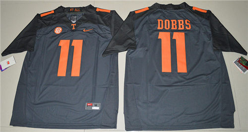 Men's Tennessee Volunteers #11 Joshua Dobbs Nike Grey Football Limited Jersey