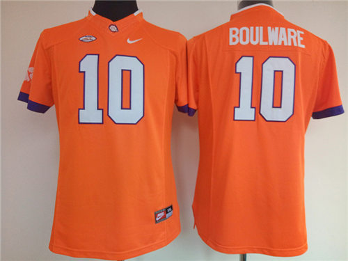 Women's Clemson Tigers #10 Ben Boulware Orange Limited College Football Nike NCAA Jersey