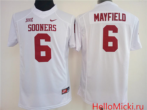Women's Oklahoma Sooners #6 Baker Mayfield White Limited College Football Nike Jersey
