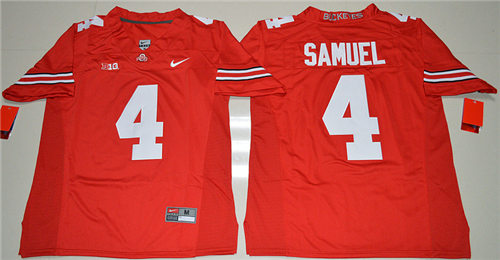 Men's Ohio State Buckeyes #4 Curtis Samuel College Football Jersey - Red