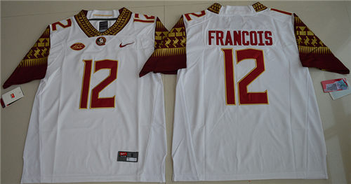 Men's Florida State Seminoles #12 Deondre Francois 2016 College Football Limited Jersey - White