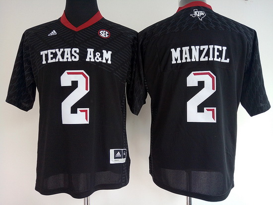 Women's Texas A&M Aggies #2 Johnny Manziel Black College Football adidas NCAA Jersey