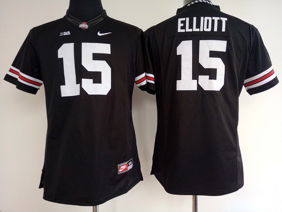 Women's Ohio State Buckeyes #15 Ezekiel Elliott Black Limited College Football Nike NCAA Jersey