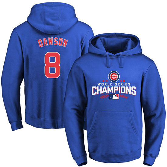 Men's Chicago Cubs #8 Chris Coghlan Royal 2016 World Series Champions Walk Pullover Hoodie