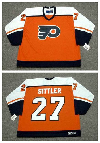 Men's Philadelphia Flyers #27 DARRYL SITTLER 1983 CCM Throwback Away NHL Hockey Jersey