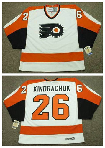 Men's Philadelphia Flyers #26 OREST KINDRACHUK 1974 CCM Vintage Throwback Home NHL Jersey